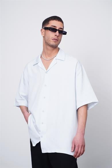 Açık Mavi Antik Kabartma Detay CH Oversize Gömlek