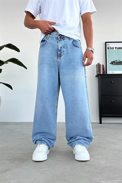 Açık Mavi Basic Old School Baggy Pantolon