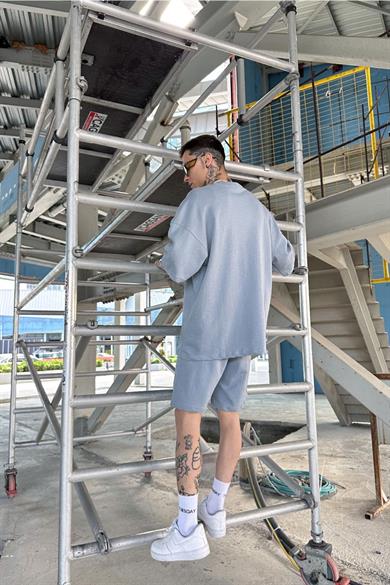 Açık Mavi Basic Oversize Tişört