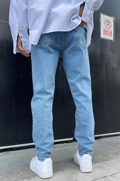 Açık Mavi Dokulu Mavi D1508 Regular Fit Jean