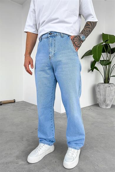 Açık Mavi Yan Cepli Basic Baggy Pantolon