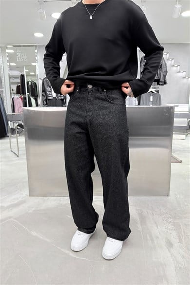 Antrasit Basic Baggy Pantolon