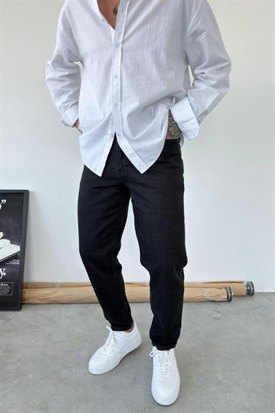 Antrasit Basic Boyfriend Pantolon