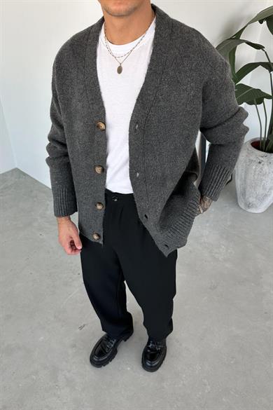 Antrasit Basic Soft Relaxed Hırka