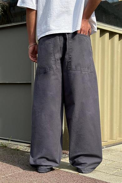 Antrasit Beli İp Detaylı 004 CH Ekstra Bol Baggy Pantolon