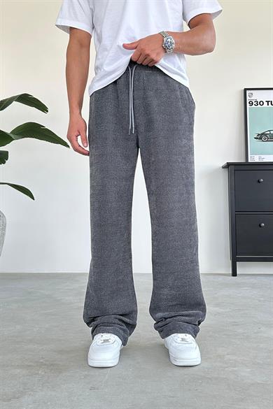 Antrasit Fitilli Kadife Kumaş Baggy Pantolon
