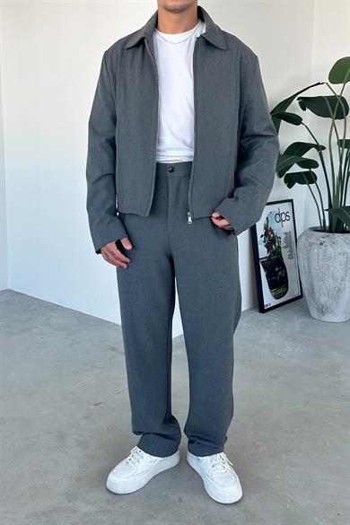 Antrasit Premium Relaxed Fit Boxy Ceket