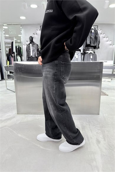 Antrasit Soft Degrade Basic Baggy Pantolon