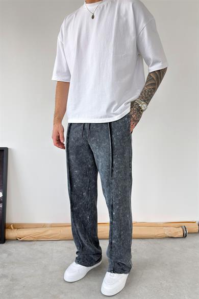 Antrasit Yıkamalı Çımalı Baggy Eşofman