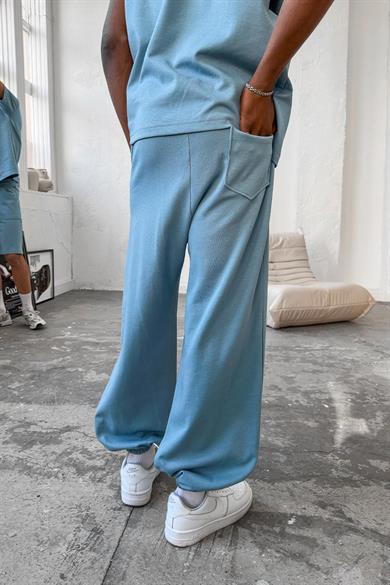 Bebe Mavi Cozy Premium Çımalı Paça Lastik Eşofman