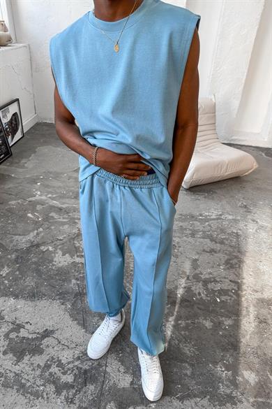 Bebe Mavi Cozy Premium Çımalı Paça Lastik Eşofman