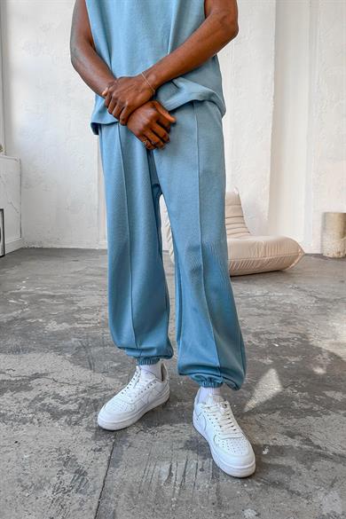 Bebe Mavi Cozy Premium Çımalı Paça Lastik Eşofman