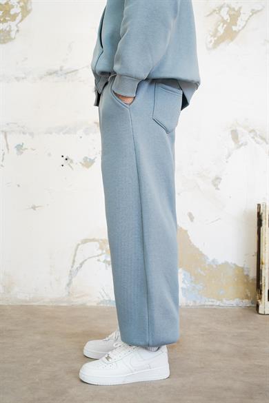 Bebe Mavisi Cozy Basic Paça Lastik Oversize Eşofman
