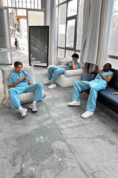 Bebe Mavisi Cozy Premium Basic Baggy Eşofman