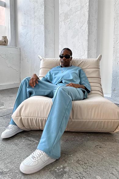 Bebe Mavisi Cozy Premium Oversize Tişört