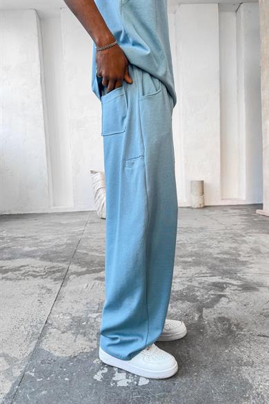 Bebe Mavisi Cozy Premium Pileli Baggy Eşofman