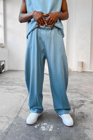 Bebe Mavisi Cozy Premium Pileli Baggy Eşofman
