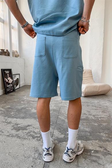 Bebe Mavisi Cozy Premium Pileli Şort