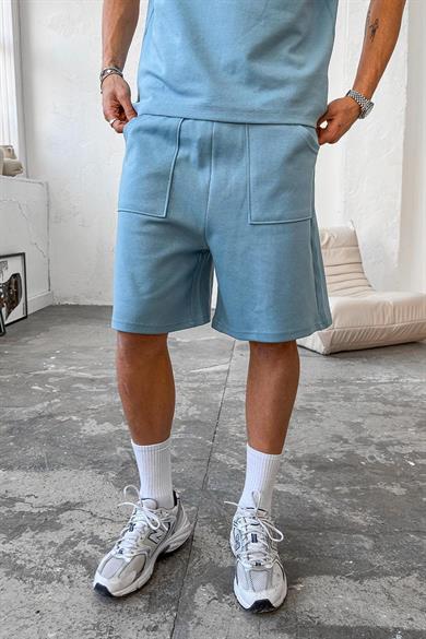 Bebe Mavisi Cozy Premium Pileli Şort