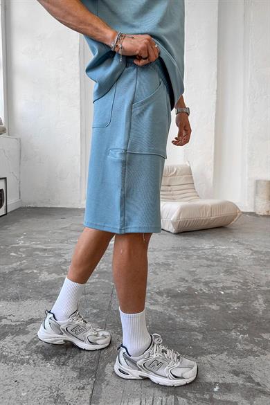 Bebe Mavisi Cozy Premium Pileli Şort