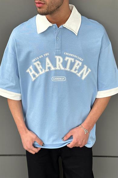 Bebe Mavisi Hearten Polo Yaka PH Oversize Tişört
