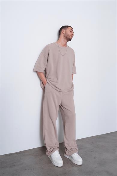 Bej 350GSM OUTPLENTY PREMİUM  Basic Oversize Tişört