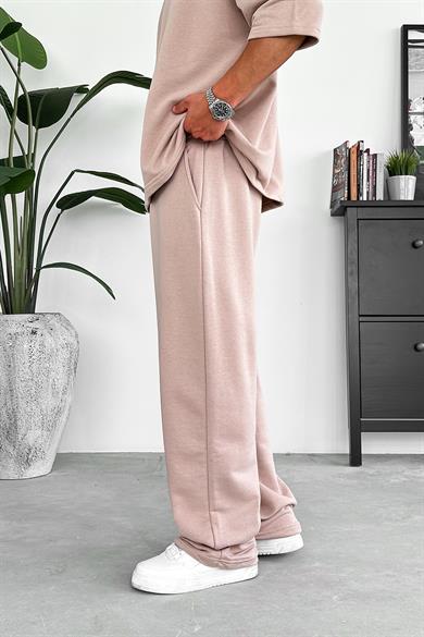 Bej 350GSM OUTPLENTY PREMİUM Paçası Ayarlanabilir Baggy Eşofman