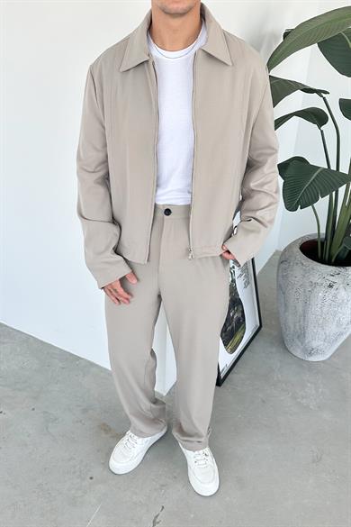 Bej Premium Relaxed Fit Boxy Ceket