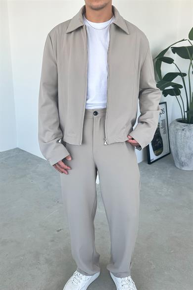 Bej Premium Relaxed Fit Boxy Ceket