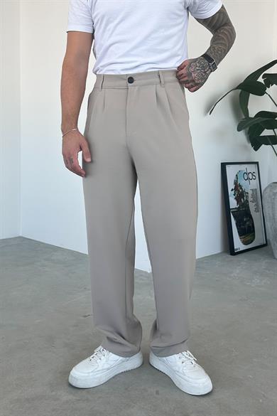 Bej Premium Relaxed Fit Kumaş Pantolon