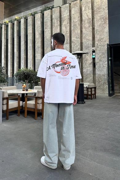 Beyaz A Moment PM Oversize Tişört