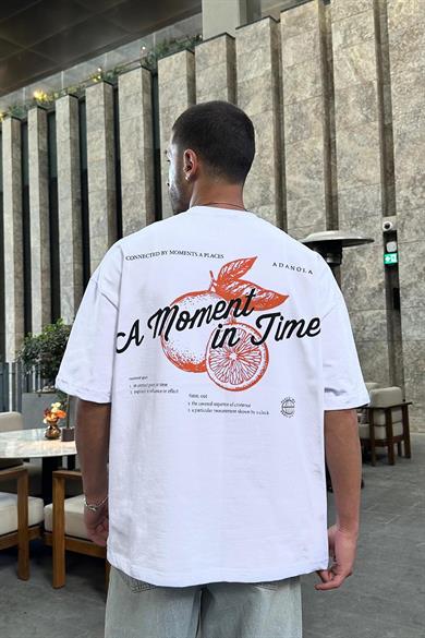Beyaz A Moment PM Oversize Tişört