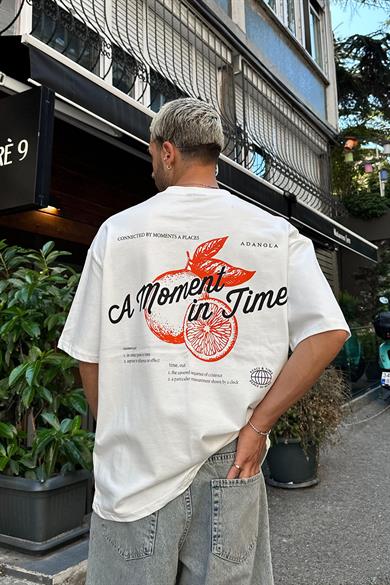 Beyaz A Moment PM Oversize Tişört