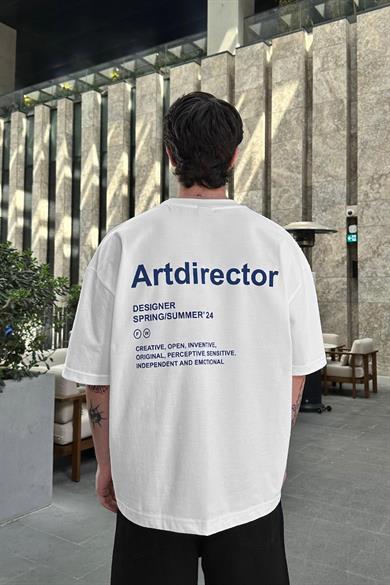 Beyaz Artdirector OUTPLENTY PREMİUM Oversize Tişört