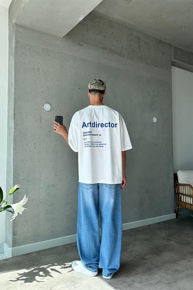 Beyaz Artdirector OUTPLENTY PREMİUM Oversize Tişört