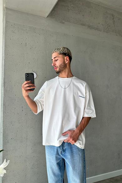 Beyaz Artdirector OUTPLENTY PREMİUM Oversize Tişört
