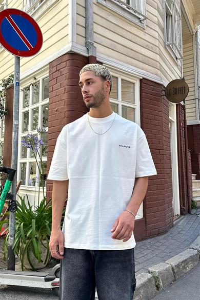 Beyaz Atlanta PM Oversize Tişört