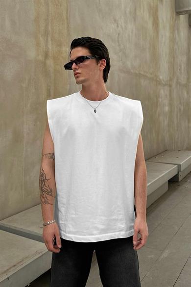 Beyaz Basic A1 OUTPLENTY PREMİUM Oversize Atlet Tişört