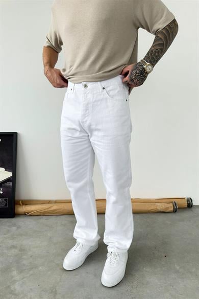 Beyaz Basic Baggy Pantolon