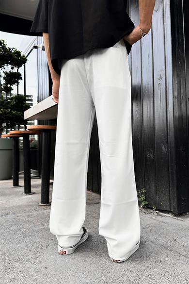 Beyaz Basic Kumaş A9 DL Baggy Pantolon