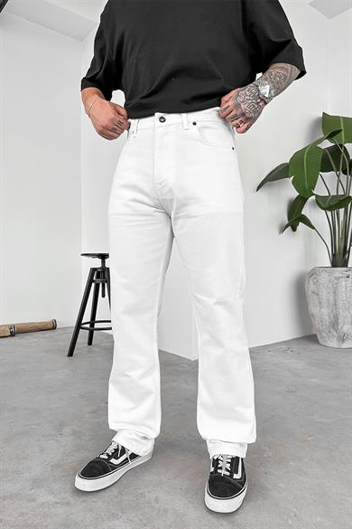 Beyaz Basic Premium Baggy Pantolon