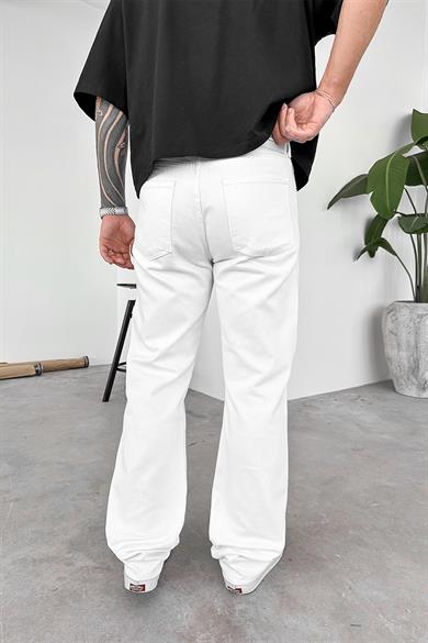 Beyaz Basic Premium Baggy Pantolon