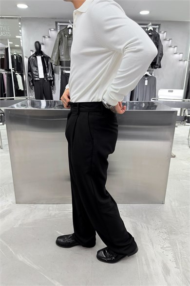 Beyaz Basic Premium Oversize Polo Yaka Tişört