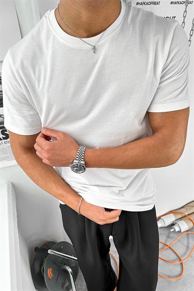 Beyaz Basic Premium Regular Fit Tişört