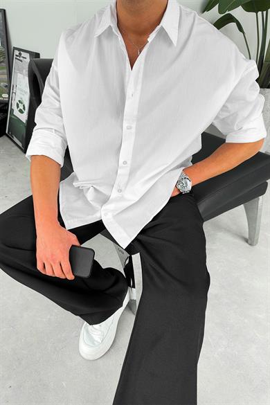 Beyaz Basic Premium Relaxed Gömlek