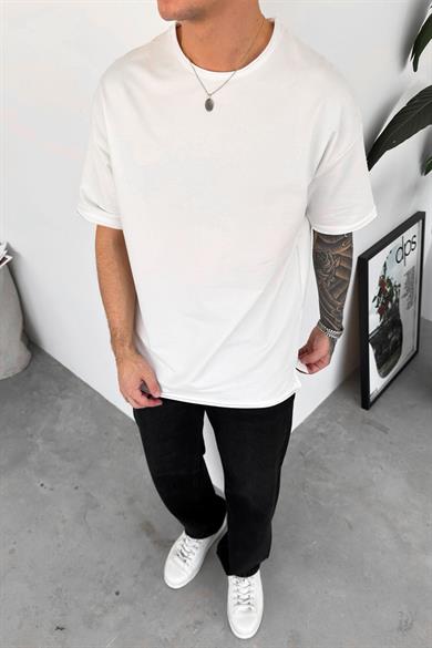 Beyaz Basic Softline Relaxed Tişört