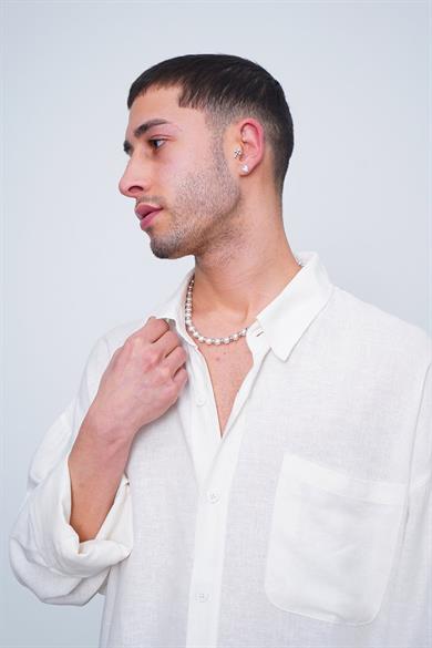 Beyaz Basic Uzun Kollu 1A CH Oversize Gömlek