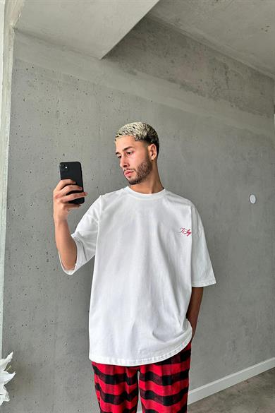 Beyaz Believe What OUTPLENTY PREMİUM Oversize Tişört