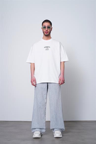 Beyaz Beyaz Amsterdam Nakış Detay PM Oversize Tişört