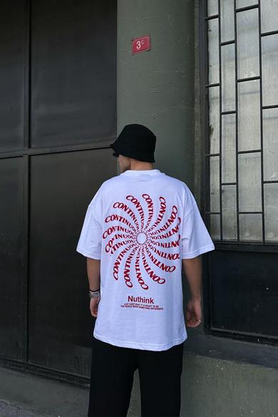 Beyaz Beyaz Continuos Oversize Tişört